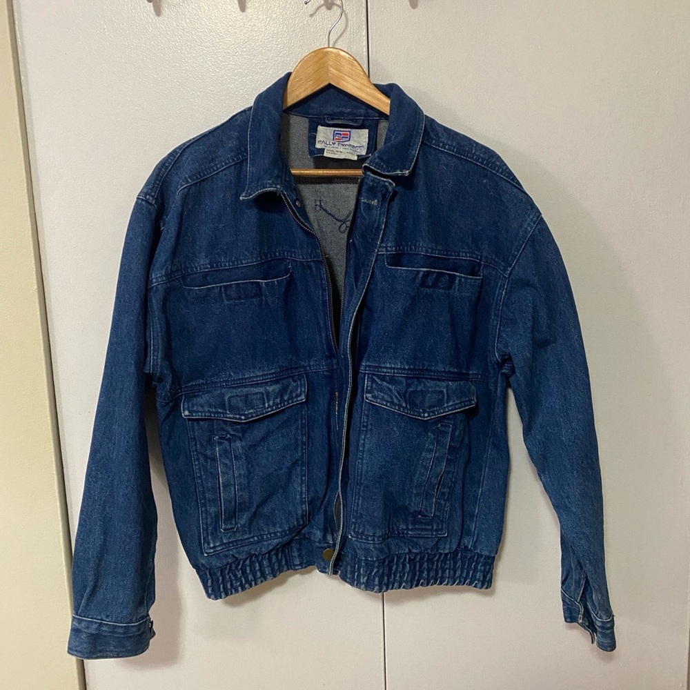 Vintage Blue Denim Jean Bomber Jacket